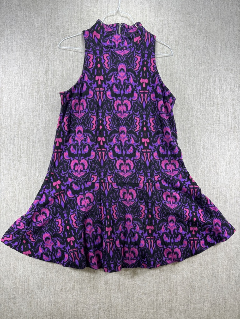 Free People Purple Pink Printed Swing Mini Dress Small